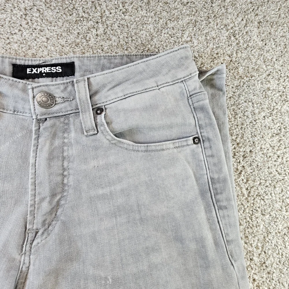 Express Jeans Mens 29x30 Gray Slim‎ Hyper Stretch Slim Skinny Denim Pants